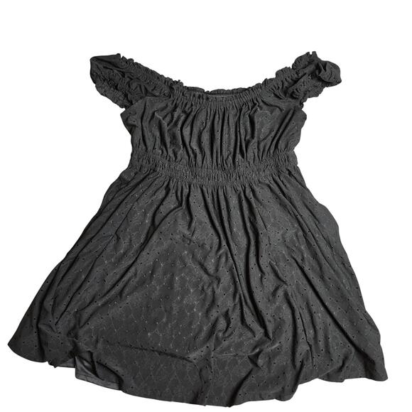Torrid Mini Knit Eyelet Black Dress Size: 2 - Picture 2 of 5